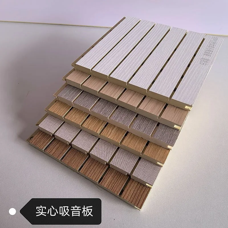 Full Series Multi Wood Grain Options Solid High Density Perforated WPC Acoustic Sound Absorption Panel 210mm×12mm | Shandong Ding’en Wood Products Co.,Ltd, Custom Cut Length:2.44/2.8/2.9m Available photo 1