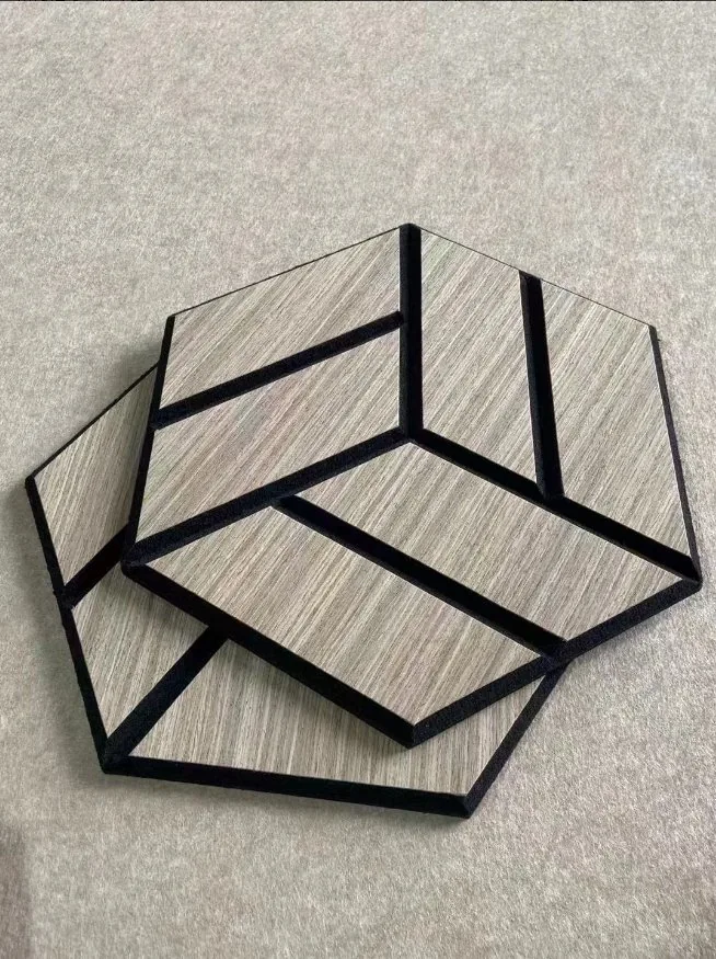 Geometric Hexagon Wood Acoustic Wall Panels photo 1