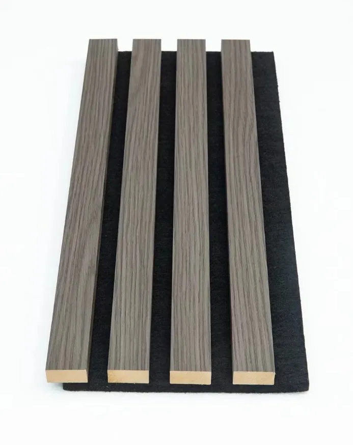 Grey Oak Linear Slat Acoustic Wall Panels photo 1