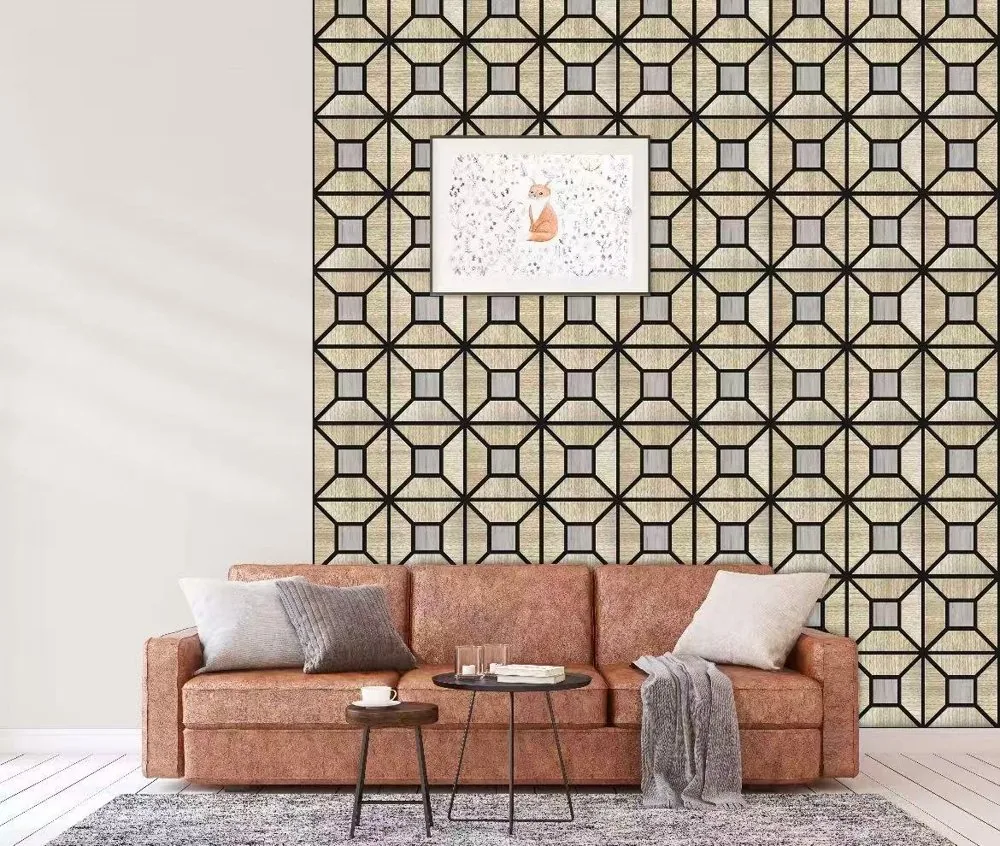 Light Neutral Geometric Lattice Acoustic Wall Panels: Sophisticated Style Meets Function photo 1