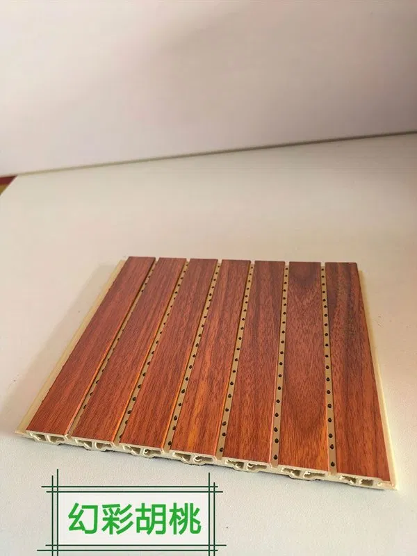 Tấm Hấp Thụ Âm WPC Lỗ Tiêu Thụ Âm Vân Gỗ Óc Chó Màu Gradient Fantasy 210mm×12mm