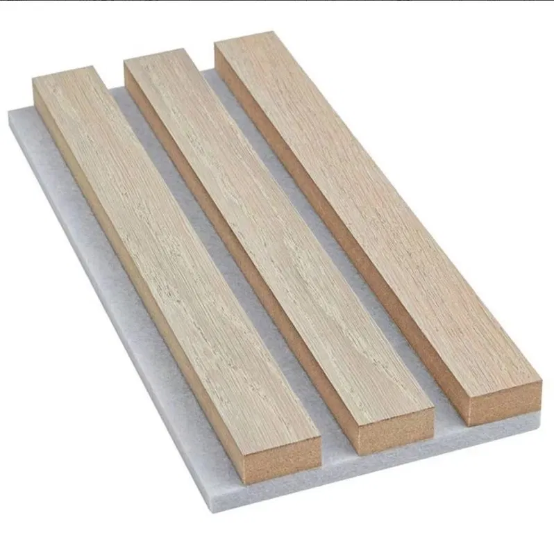 Tấm Vách Ngăn Âm Học Gỗ Sồi Nhạt Sọc Ngang
