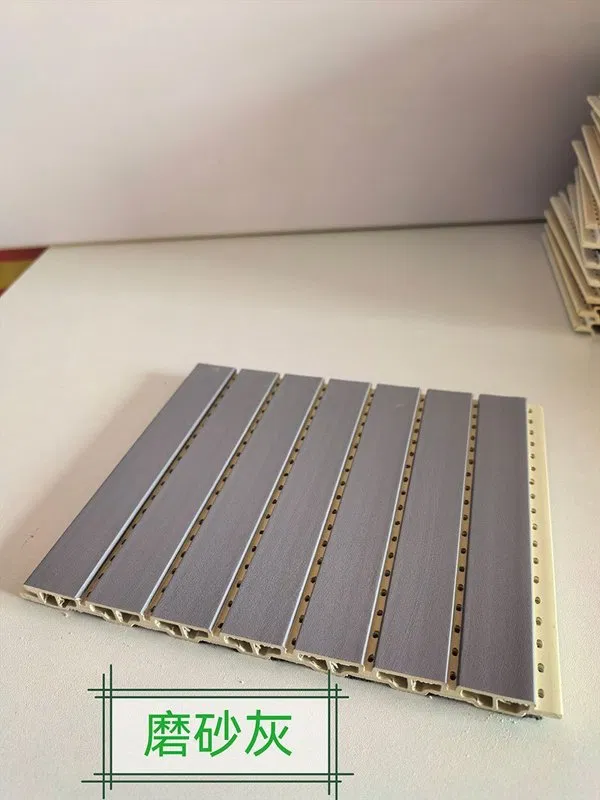 Tấm Hấp Thụ Âm WPC Lỗ Tròn Màu Xám Đậm Nhám 210mm×12mm
