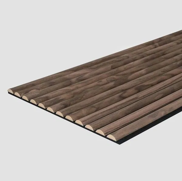 Tấm ốp tường âm học thanh bán tròn gỗ Walnut Sẫm Cao Cấp