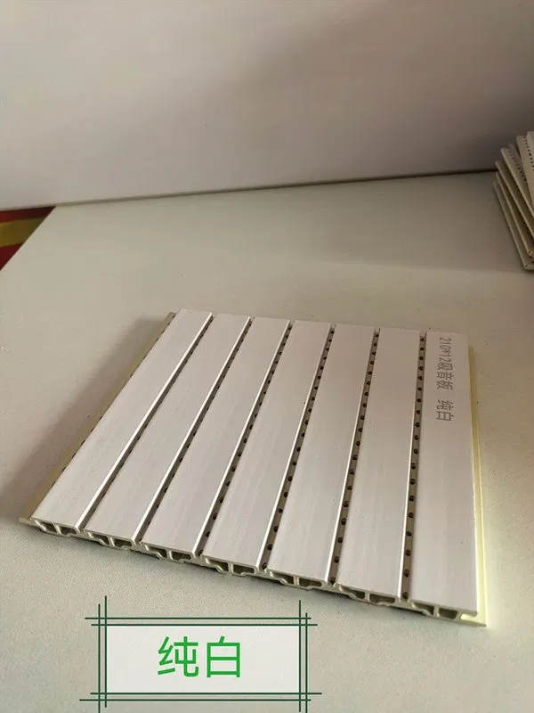 Tấm hấp thụ âm thanh WPC lỗ sần màu Trắng Sáng Tinh Khiết 210mm×12mm