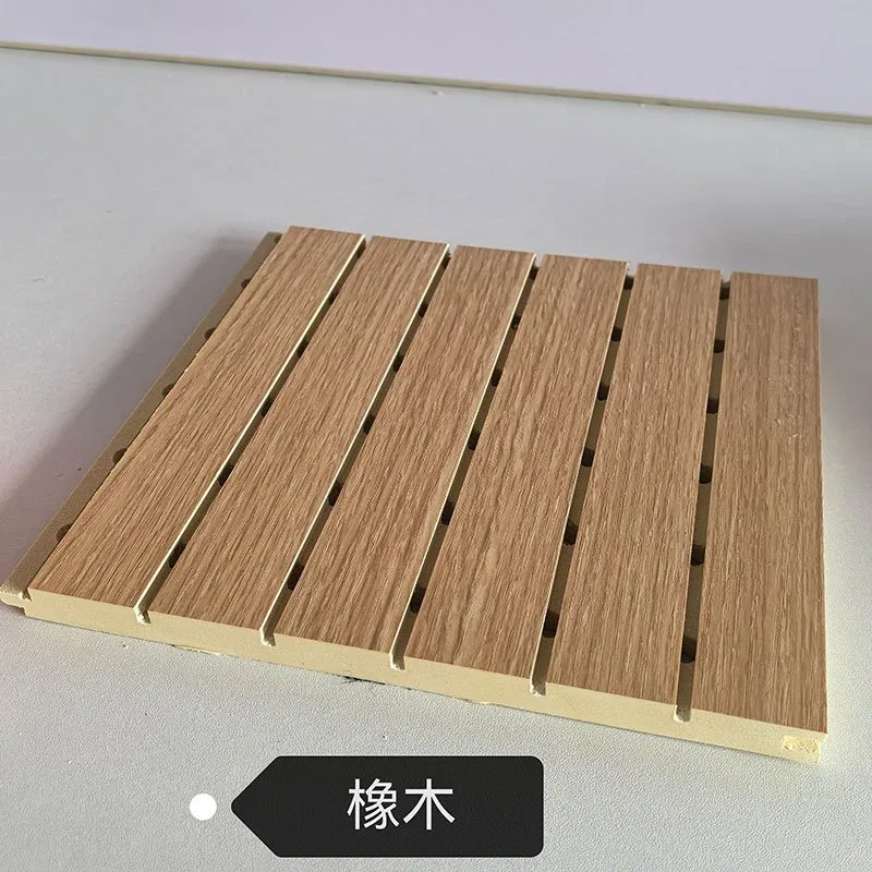 Tấm hấp thụ âm thanh WPC lỗ sần vân gỗ Sồi Tự Nhiên Ấm, Đặc Dày 210mm×12mm