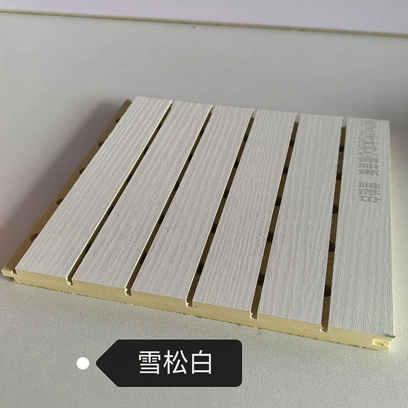 Tấm hấp thụ âm thanh WPC lỗ sần vân gỗ Cedar Trắng Mới, Mịn, Cao Mật Độ 210mm×12mm
