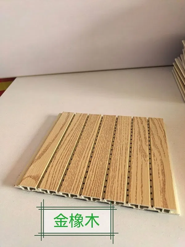 Tấm Hấp Thụ Âm WPC Vân Gỗ Sồi Tự Nhiên Màu Vàng Ấm Khoan Lỗ 210mm×12mm