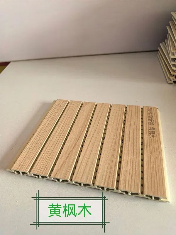 Tấm Hấp Thụ Âm WPC Vân Gỗ Phong Tự Nhiên Màu Vàng Ấm Khoan Lỗ 210mm×12mm