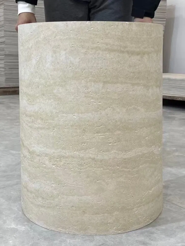 Flexible Beige Travertine Soft Ceramic Panels – Natural Stone Cladding for Curved Walls photo 5