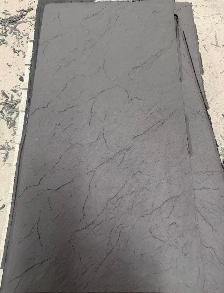 Flexible Dark Grey Slate Texture Soft Ceramic Panels – Matte Black Stone Cladding photo 5