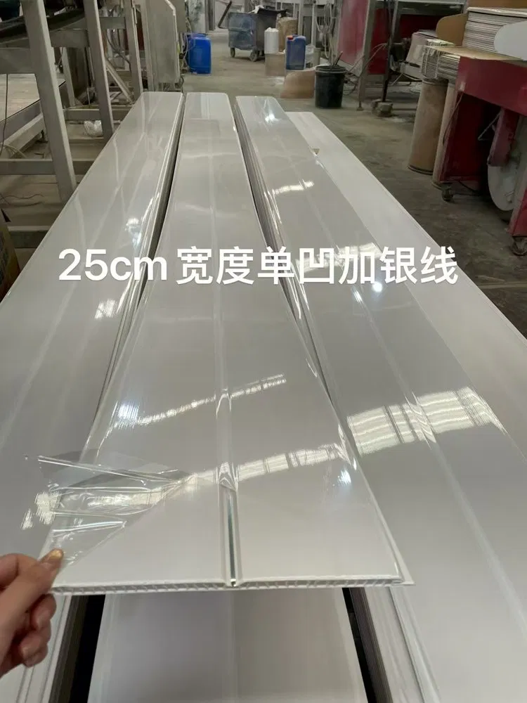 25cm Width Single Groove PVC Ceiling Panel With Silver Line photo 1