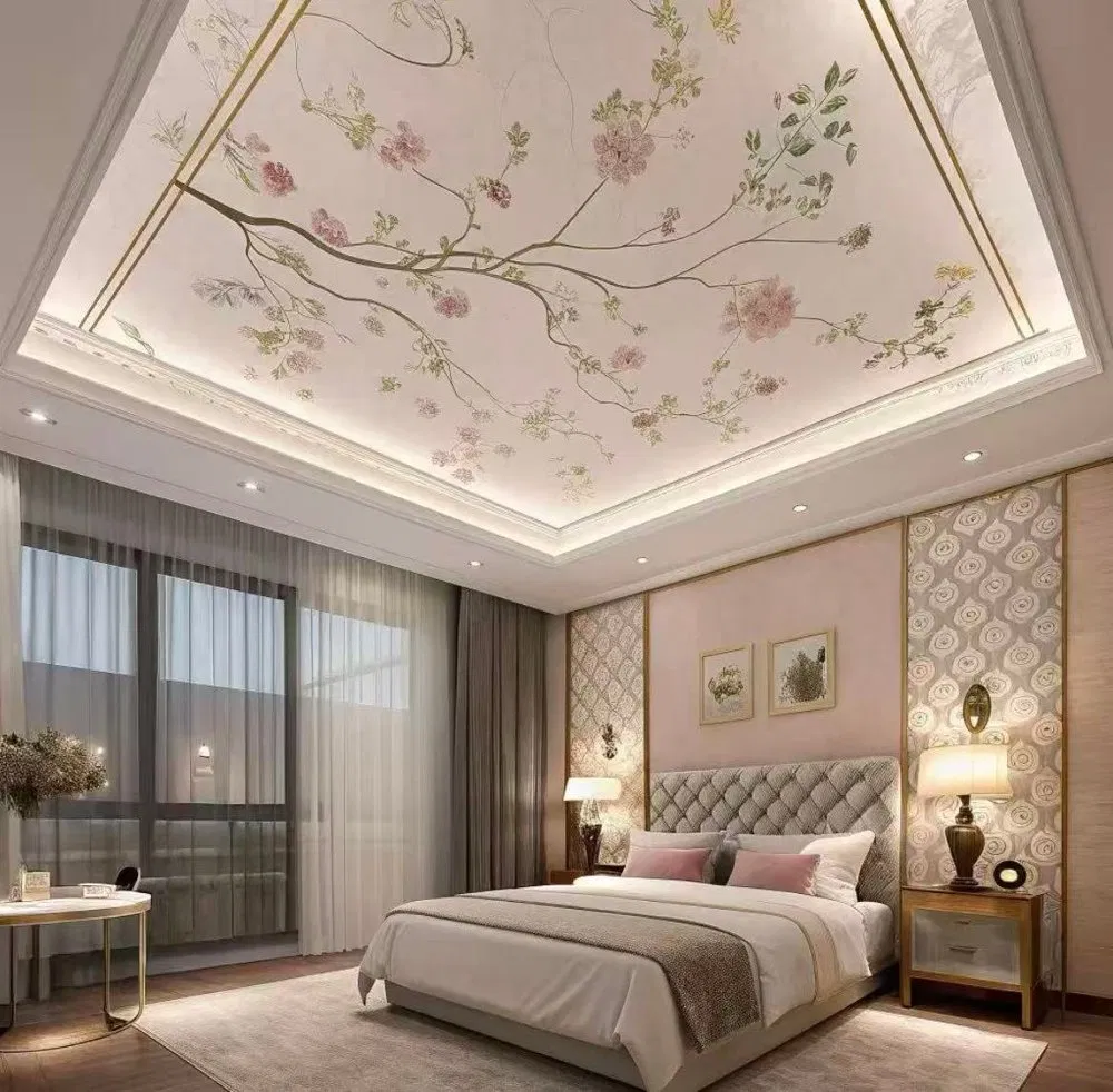 Decorative Floral Print PVC Wall & Ceiling Panels – Waterproof Interlocking Cladding photo 3
