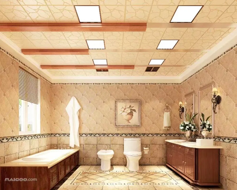 Decorative Floral Print PVC Wall & Ceiling Panels – Waterproof Interlocking Cladding photo 4