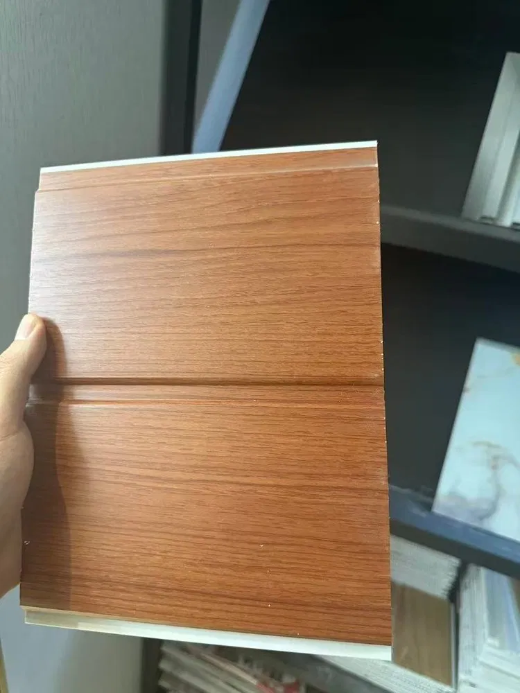 Double Horizontal Groove Wood Grain PVC Decorative Panel (Ceiling & Wall Dual-Purpose) photo 1