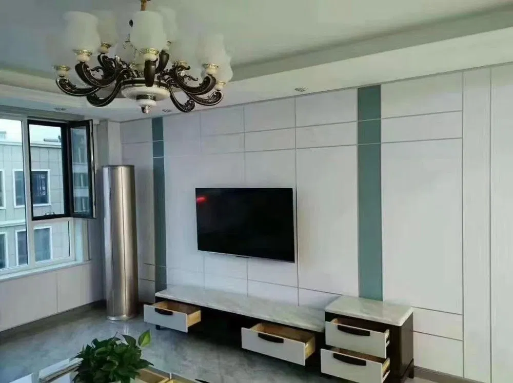 Flat wood grain PVC wall panels/PVC ceiling panels – Waterproof interlocking coating photo 2