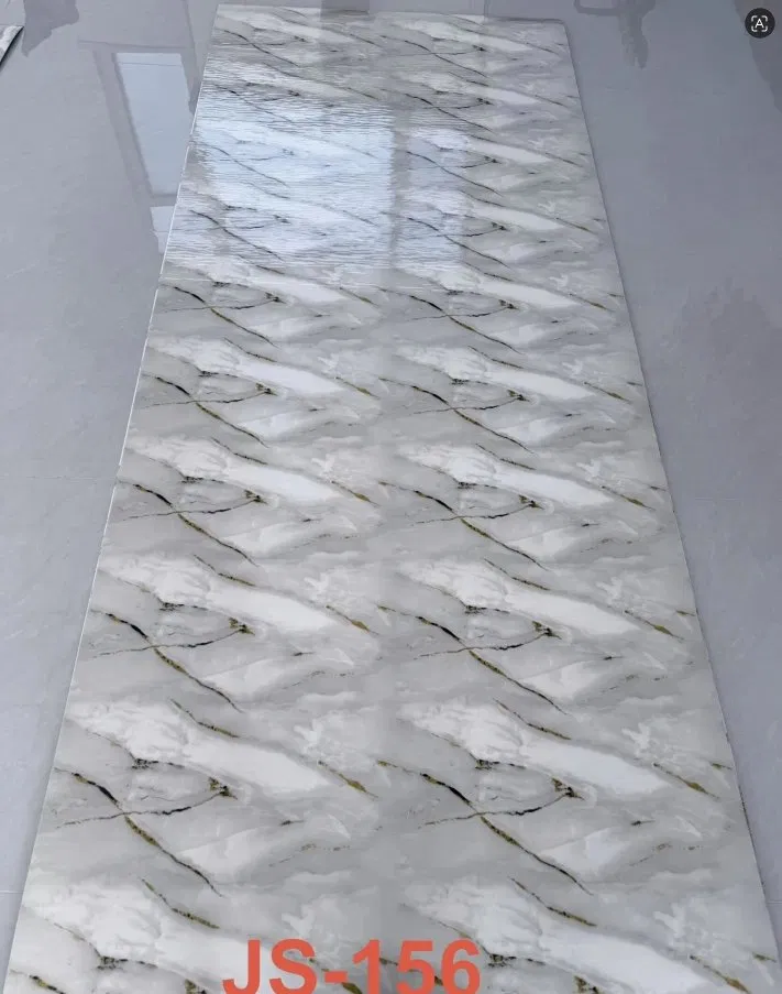 JS-156 Light Grey Regular Rhombus Layer Gold Brown Vein PVC Marble Wall Skicker | Shandong Ding’en Wood Products Co.,Ltd, Available 30×60/60×60/60×300/120×300cm photo 1
