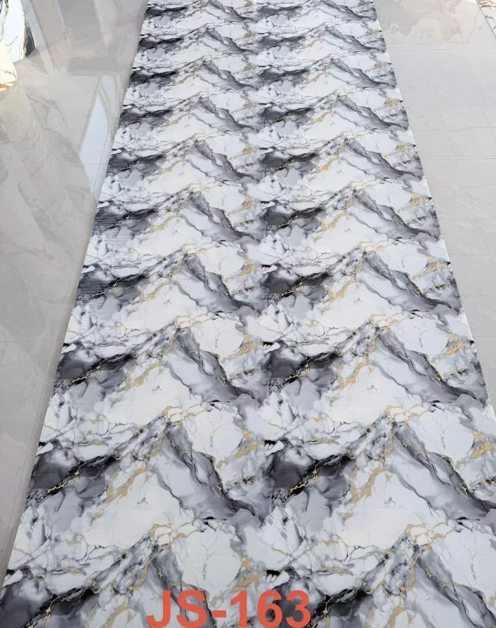 JS-163 Diamond Herringbone Pattern Black, Gray and Gold PVC Marble Wall Sticker | Shandong Ding’en Wood Products Co., Ltd., Available Sizes: 30×60/60×60/60×300/120×300 cm photo 1