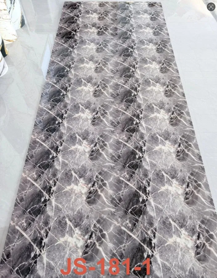 JS-181-1 Dark Gray Base with White Mesh Pattern PVC Marble Wall Sticker | Shandong Ding’en Wood Products Co., Ltd. Available sizes: 30×60/60×60/60×300/120×300cm photo 1