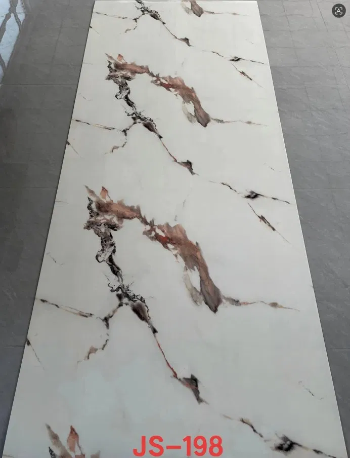 JS-198 White, Pink, Brown Splatter Marble Pattern PVC Wall Sticker | Shandong Ding’en Wood Products Co., Ltd., Available Sizes: 30×60/60×60/60×300/120×300 cm photo 1