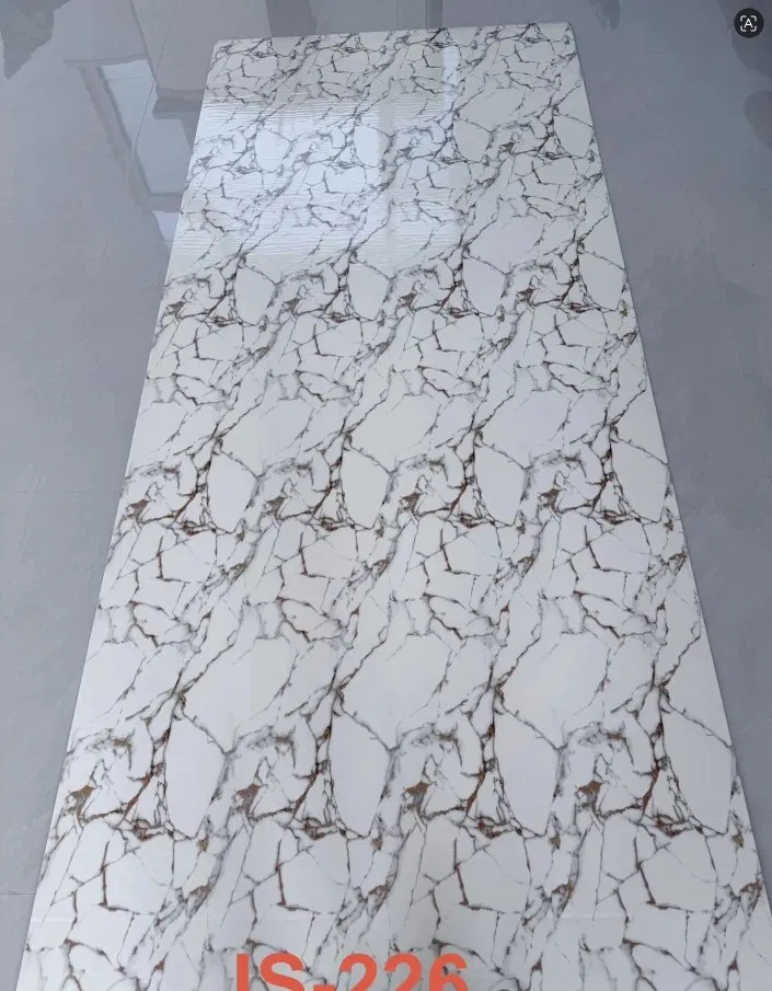 JS-226 White Marble Pattern Thin Brown Cracked PVC Wall Sticker | Shandong Ding’en Wood Products Co., Ltd., Size: 30×60/60×60/60×300/120×300 cm photo 1