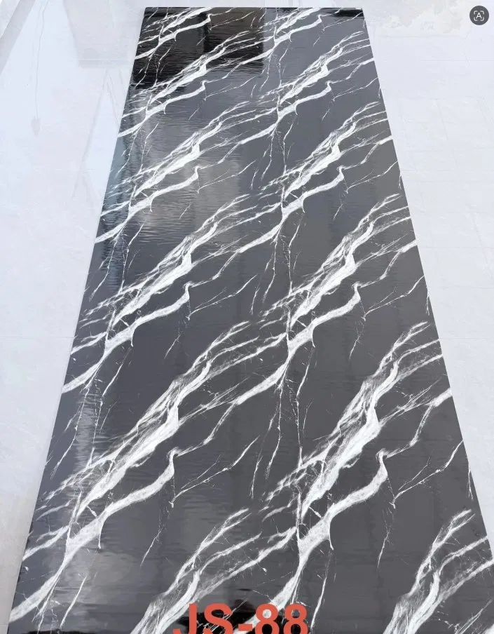JS-88 Pure Black Base Diagonal Natural Irregular White Crack Vein Self-Adhesive Marble Wall Sticker | Shandong Ding’en Wood Products Co.,Ltd, Sizes:30×60/60×60/60×300/120×300cm, Thickness 2.5mm/2.8mm/3mm Customizable photo 1