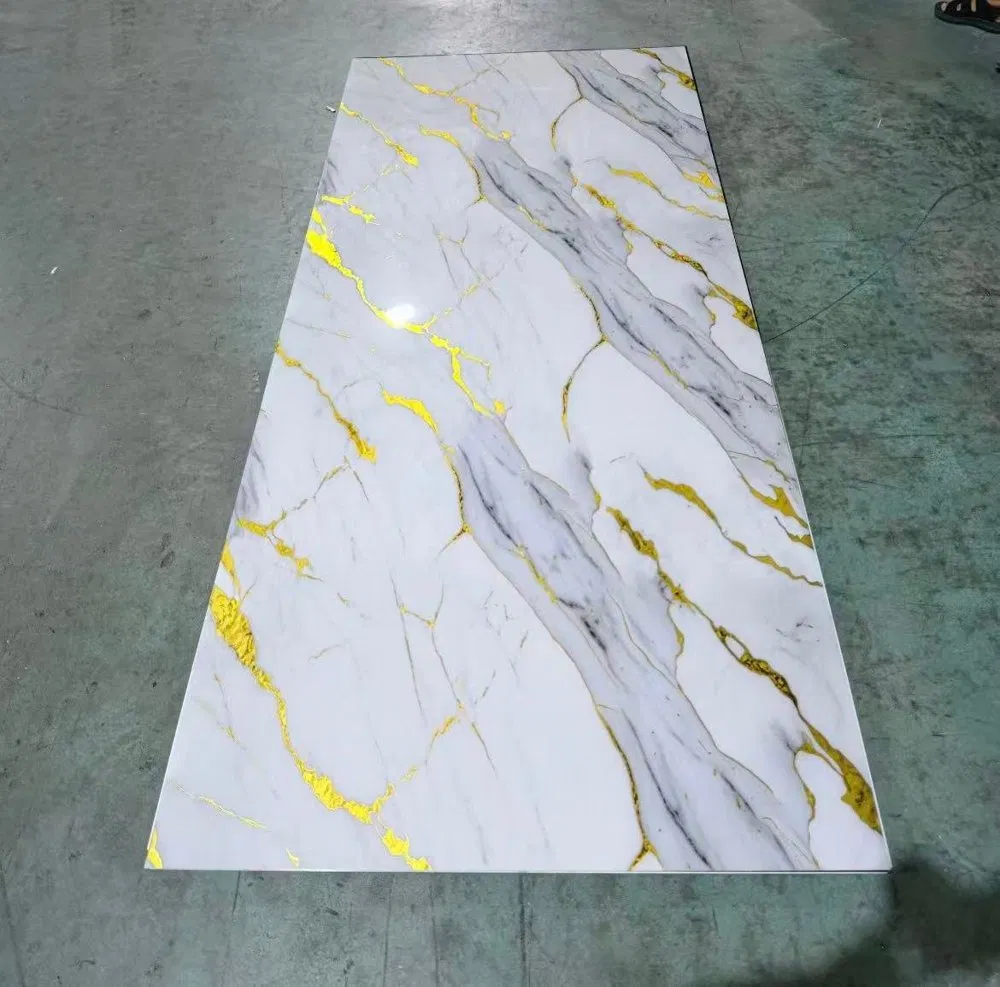Calacatta White Gold-Vein Marble-Effect Wall Panels – High-Gloss Luxury Cladding photo 1