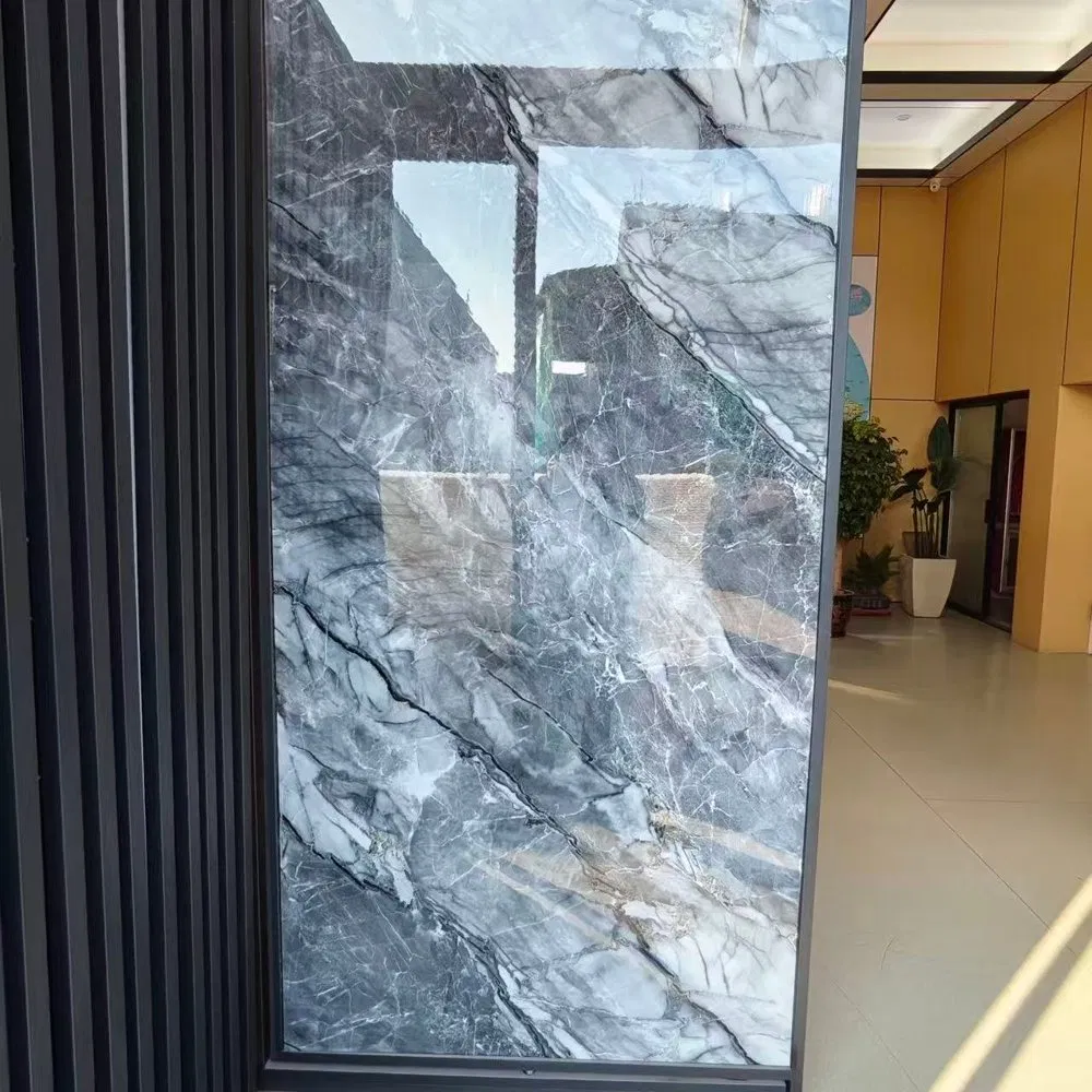 Deep Grey & White Vein Marble-Effect Wall Panels – High-Gloss Bold Luxury Cladding photo 1