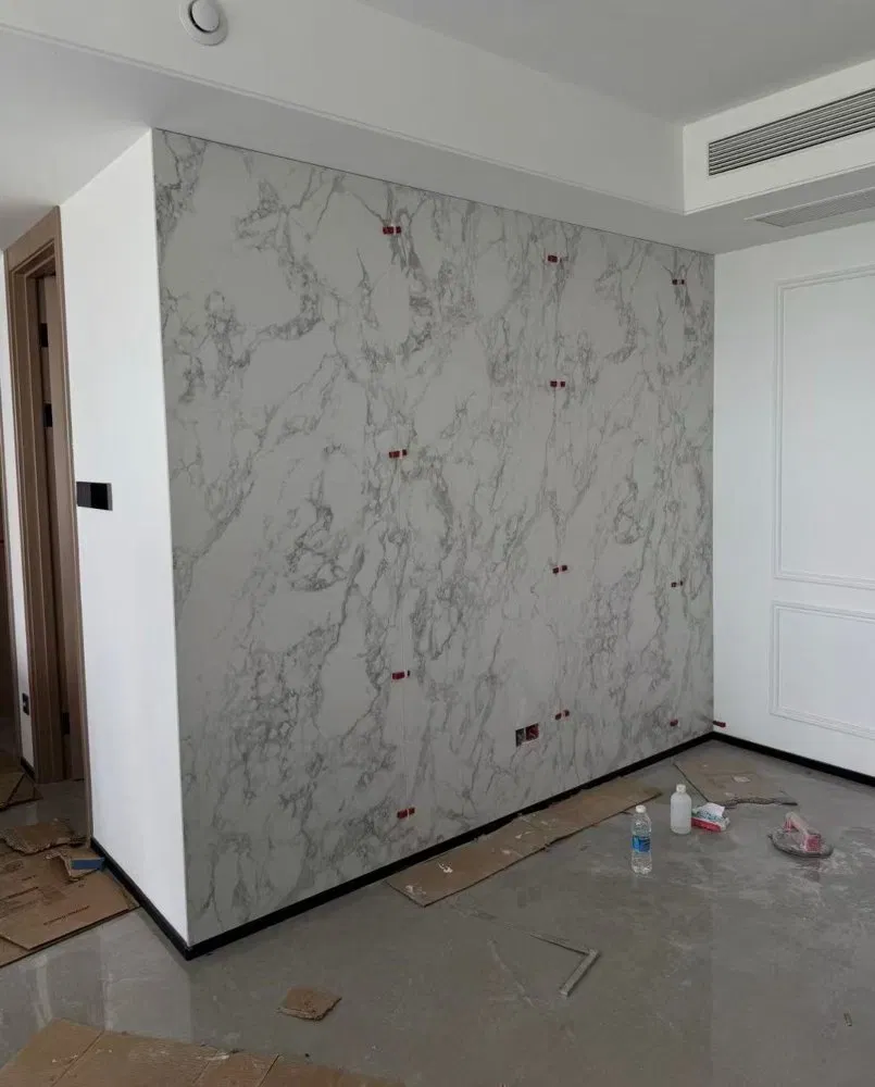 Large Format Marble-Effect SPC/WPC Wall Panels – Glossy Natural Stone Cladding photo 2