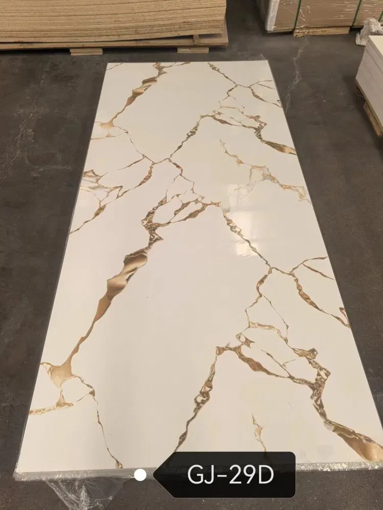 PVC Waterproof High Gloss PVC Marble Sheet 3D Wall Panel photo 3