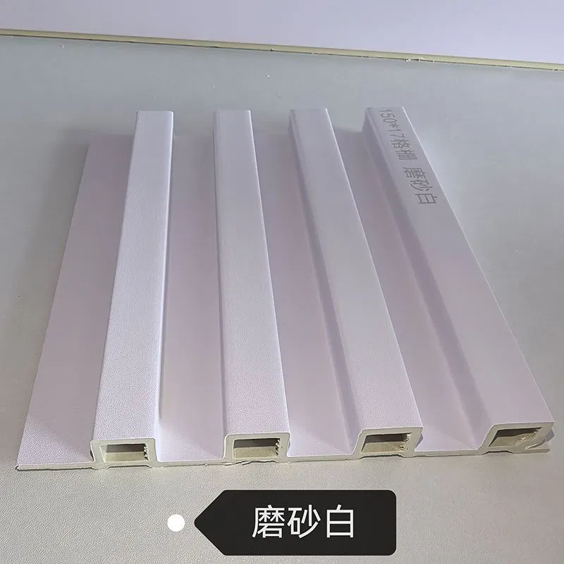 150×17mm Matte Pure White WPC Fluted Wall Grille, Solid Grooved Slat Panel for Minimalist & Nordic Interior Decoration photo 1