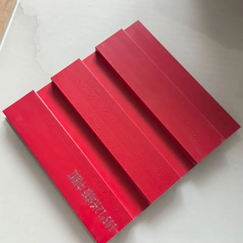 Bright Red Solid Matte Indoor WPC Grooved Great Wall Grille | Shandong Ding’en Wood Products Co.,Ltd, Size:195×12mm, Custom Cut Length:2.44m/2.8m/2.9m Available photo 1