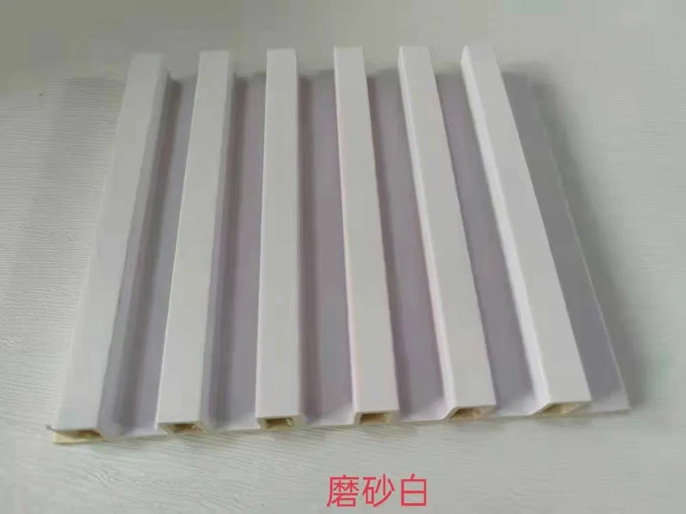 Matte Pure White Solid Color 6 Groove Hollow WPC Wall Grille | Shandong Ding’en Wood Products Co.,Ltd, Custom Cut Length:2.44m/2.8m/2.9m Available photo 1