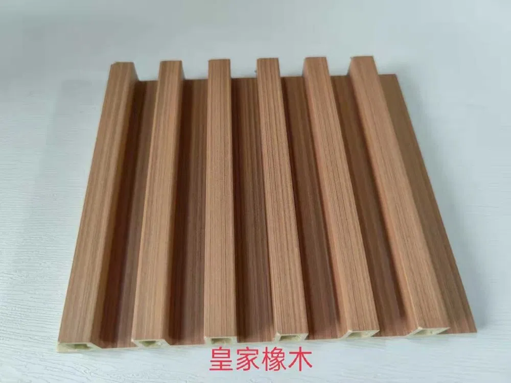 Royal Warm Oak Wood Grain 6 Groove Hollow WPC Wall Grille | Shandong Ding’en Wood Products Co.,Ltd, Custom Cut Length:2.44m/2.8m/2.9m Available photo 1