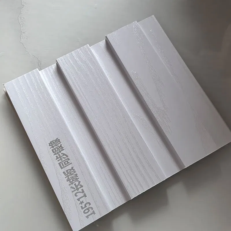 Silver Oak Synchronous Wood Grain Indoor WPC Grooved Great Wall Grille | Shandong Ding’en Wood Products Co.,Ltd, Size:195×12mm, Custom Cut Length:2.44m/2.8m/2.9m Available photo 1