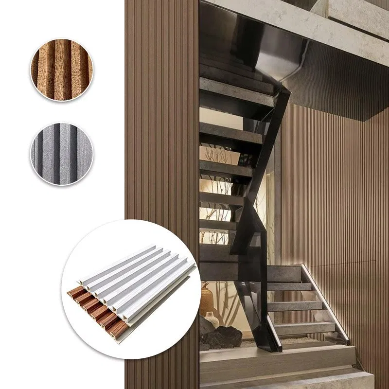 Wpc Wood Substitute Wall Panel With Wood Texture Decorative Materials Seamless Board photo 3