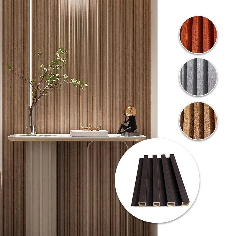 Wpc Wood Substitute Wall Panel With Wood Texture Decorative Materials Seamless Board photo 4