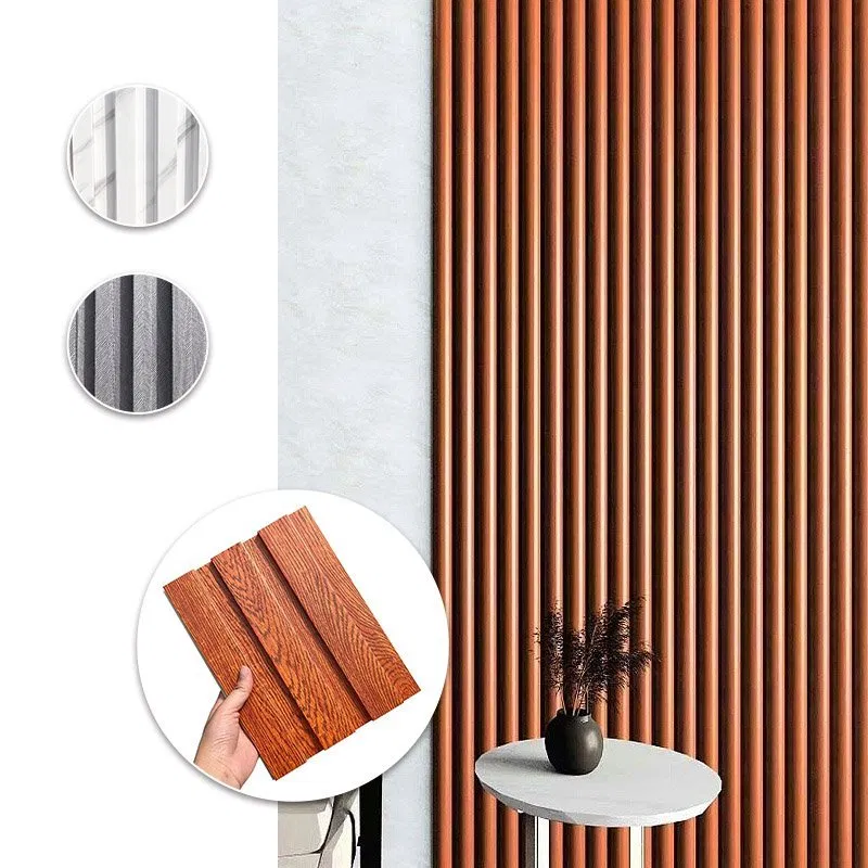Wpc Wood Substitute Wall Panel With Wood Texture Decorative Materials Seamless Board photo 5